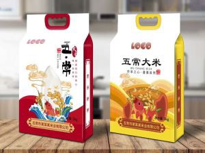 Bolsa de arroz de 5 kg Bolsa de embalaje de arroz de polietileno con asa